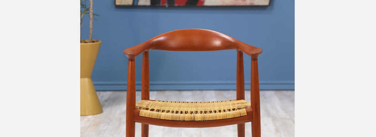 Hans J. Wegner “Round” Caned Arm Chair for Johannes Hansen