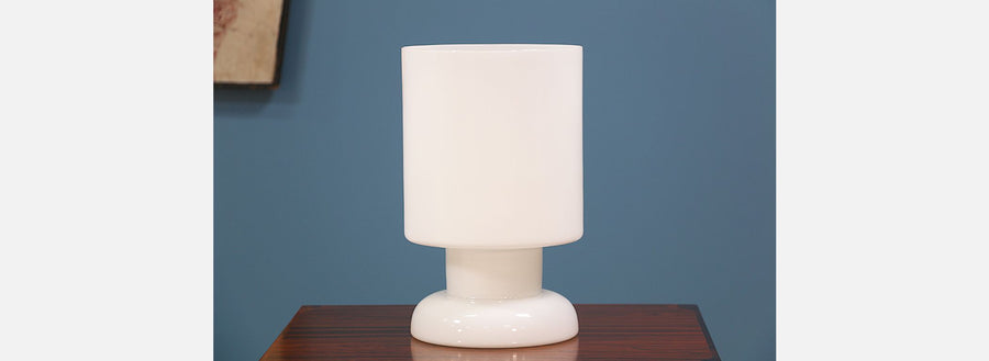 Mid Century Modernist Cylindrical Glass Table Lamps