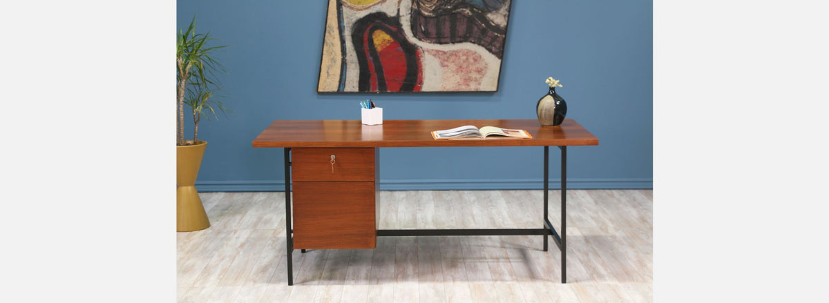 Florence Knoll Executive Walnut Desk