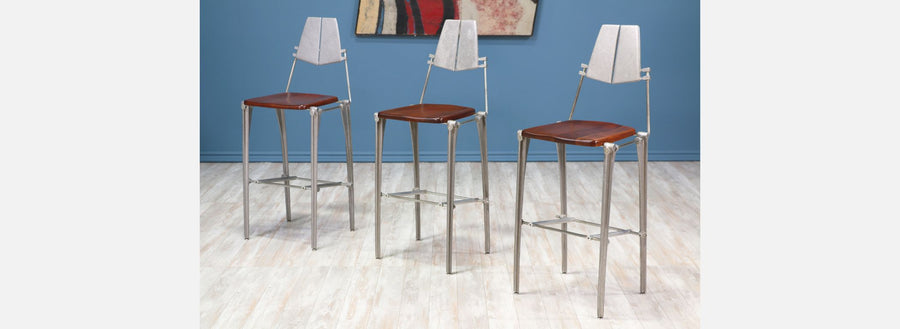 California Modernist Aluminum Bar Stools by Robert Josten