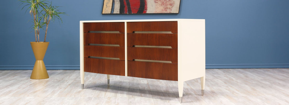 Two-Tone Lacquer & Walnut Dresser by Sligh Lowry