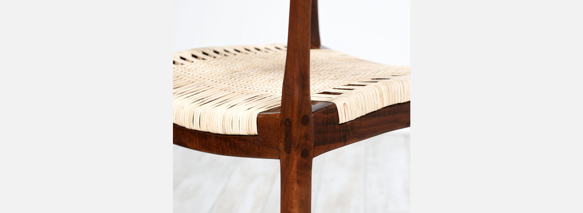 California Modern Walnut & Cane Arm Chair by Gene L. Hackleman