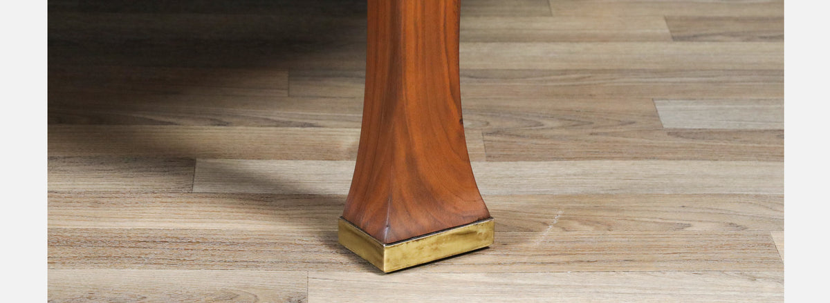 Michael Taylor Teak & Walnut Coffee Table w/ Brass Accents for Baker