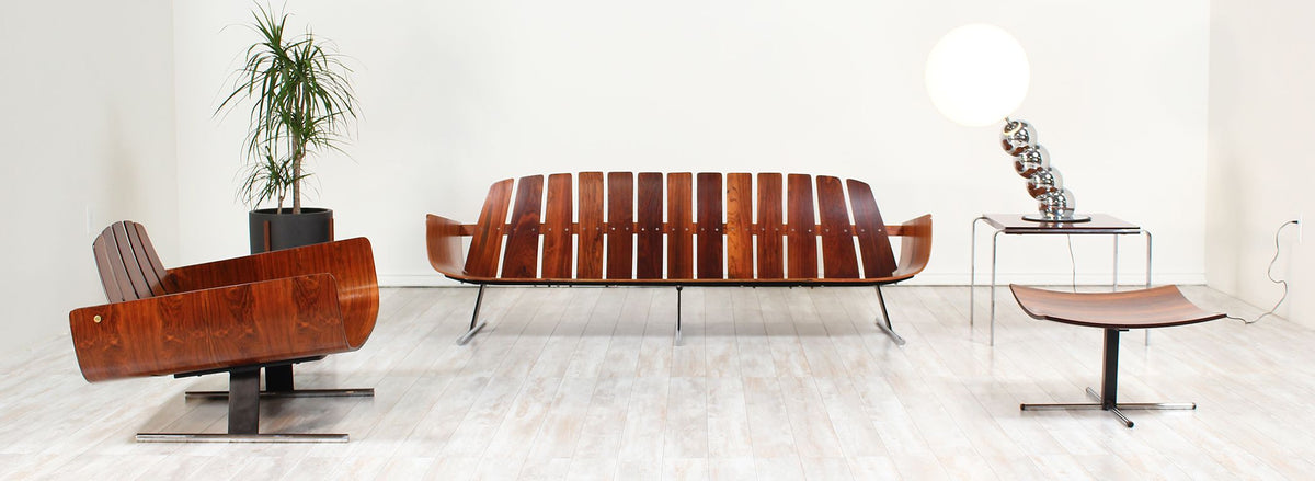Jorge Zalszupin “Presidencial” Rosewood Lounge Chair with Ottoman