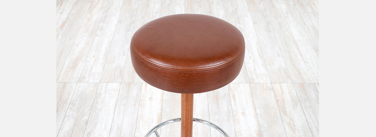 Borje Johanson Teak & Chrome Swivel Bar Stools for Johanson Design
