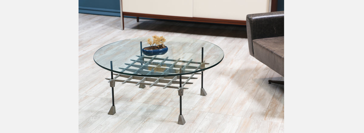 Aluminum “Grid” Coffee Table by Robert Josten