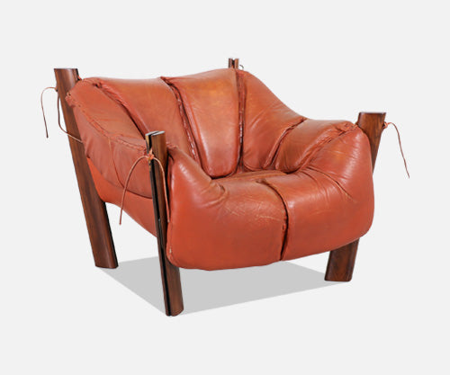 Percival Lafer MP-211 Series Brazilian Rosewood & Leather Lounge Chair