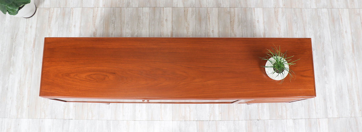 Ib Kofod-Larsen Tambour Door Teak Credenza for Faarup Møbelfabrik