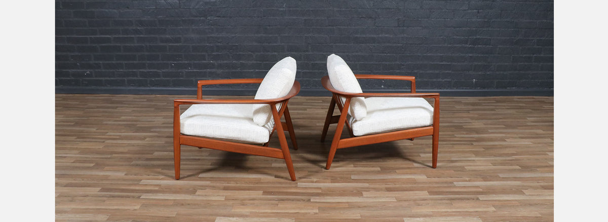 Folke Ohlsson Model 72-C Teak Lounge Chairs for Dux