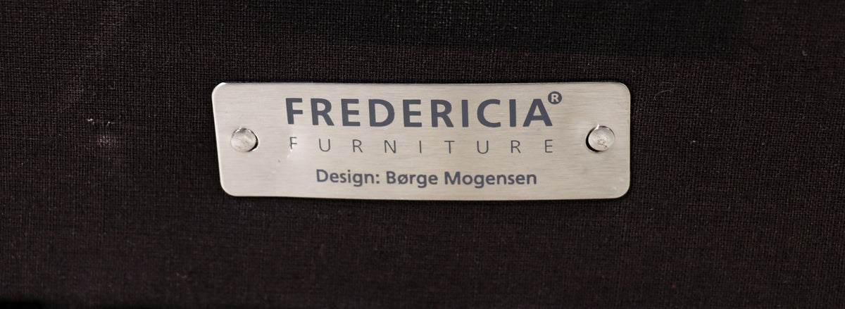Børge Mogensen Model-2204 Cognac Leather Wing Chair for Fredericia Stolefabrik