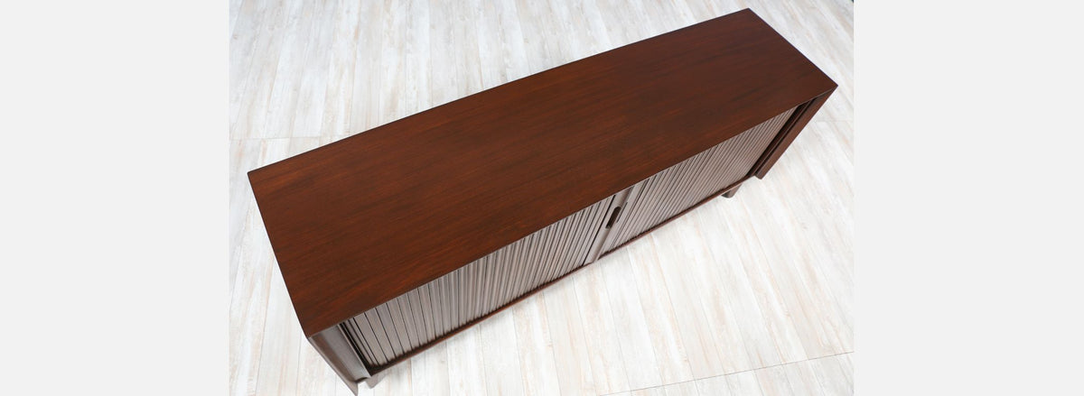 Mid Century Modern Tambour-Door Credenza