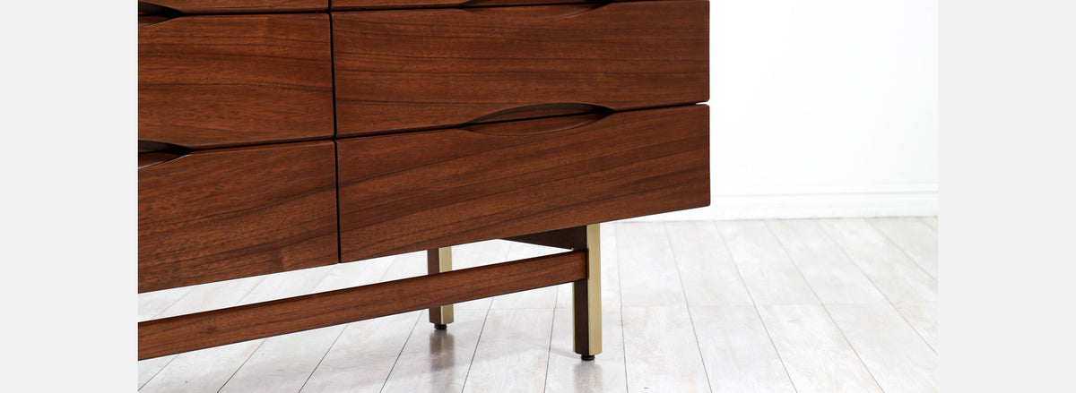 American of Martinsville Dresser with Brass Accents