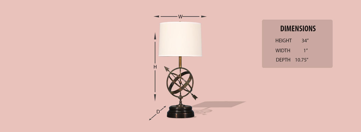 Frederick Cooper Astrological Zodiac Armillary Table Lamp