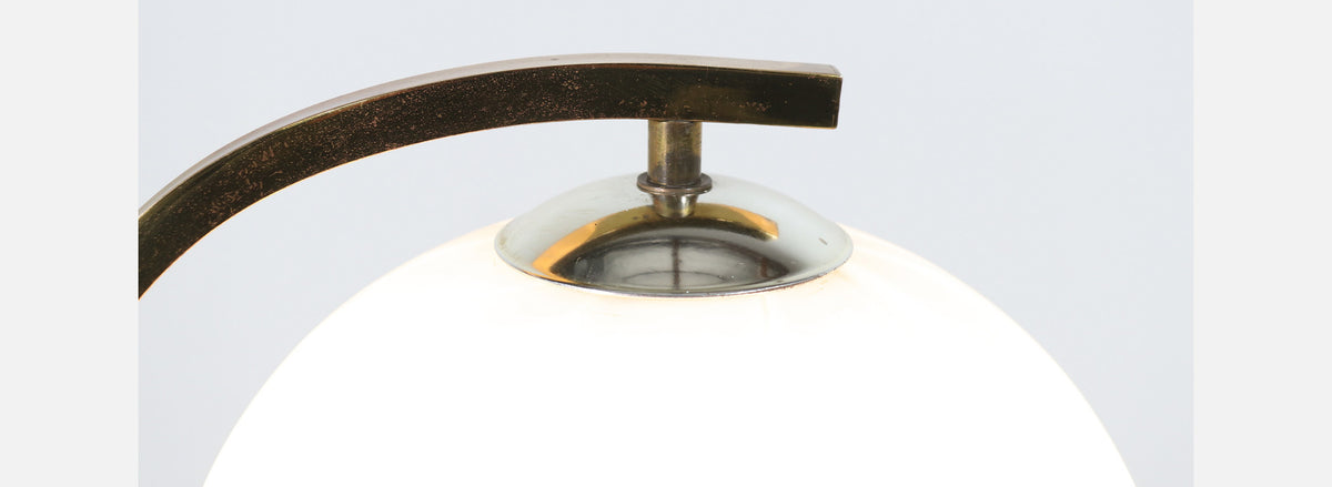 Mid-Century Modern Walnut & Brass Accent Table Lamp