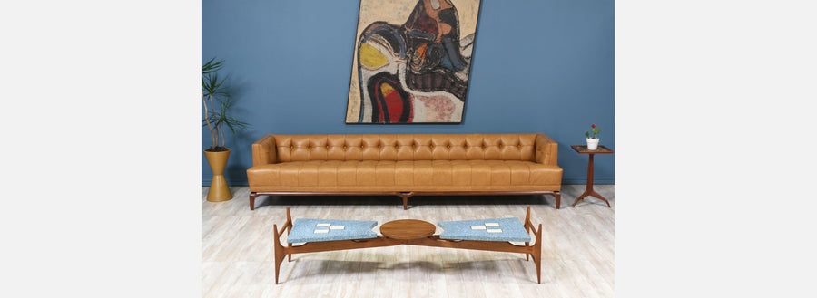 Rare Harvey Probber Blue Terrazo Floating-Top Coffee Table