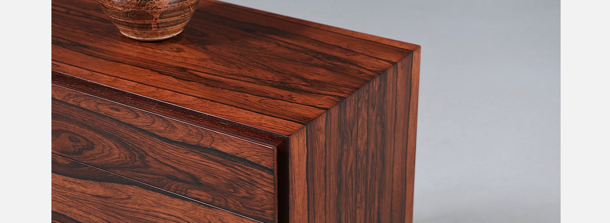 Danish Modern 3-Drawer Rosewood Night Stands