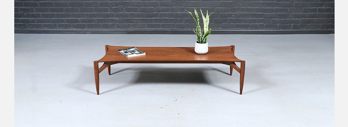 Rare Greta M. Grossman Sculpted Floating Top Coffee Table for Glenn of California