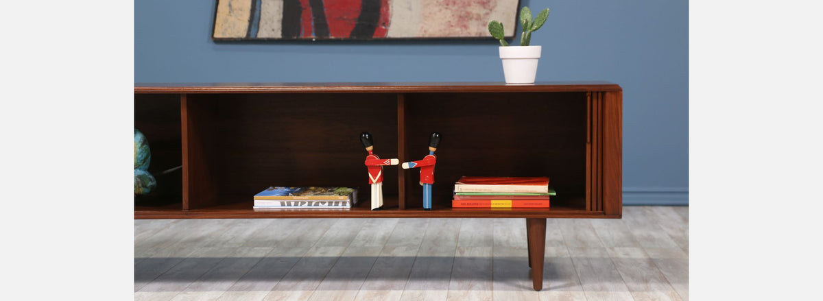 Mid-Century Modern Tambour-Door Credenza by Barzilay