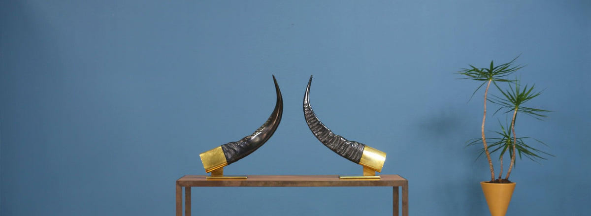 Mid-Century Faux Decorative Horns by Chapman