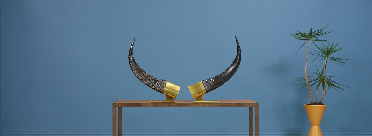Mid-Century Faux Decorative Horns by Chapman