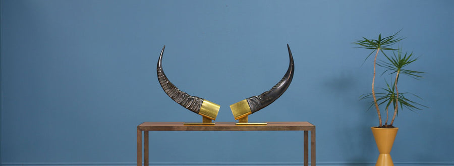 Mid-Century Faux Decorative Horns by Chapman