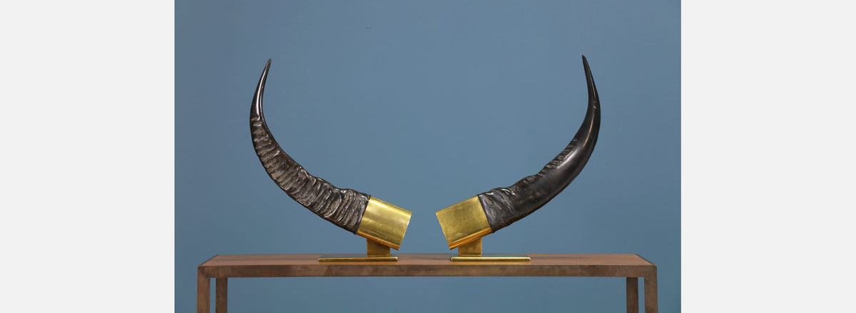 Mid-Century Faux Decorative Horns by Chapman
