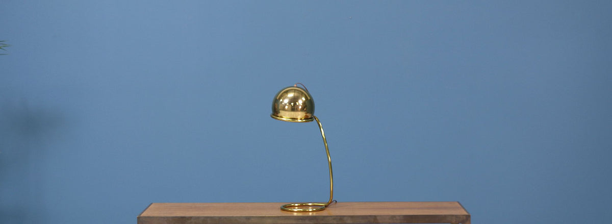 Mid-Century Coiled Brass Desk Lamp