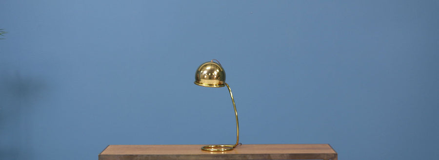 Mid-Century Coiled Brass Desk Lamp