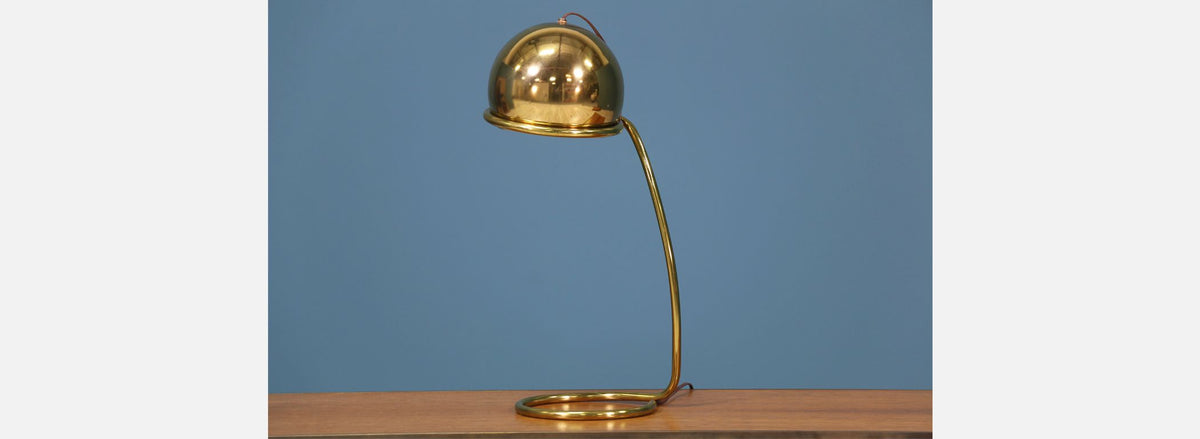Mid-Century Coiled Brass Desk Lamp