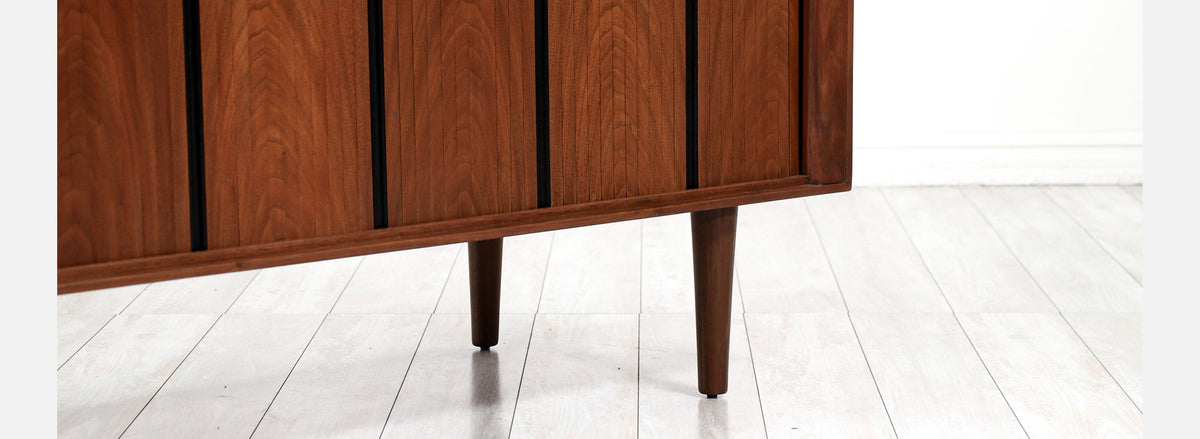Vintage Mid-Century Modern Tambour-Door Credenza by Barzilay