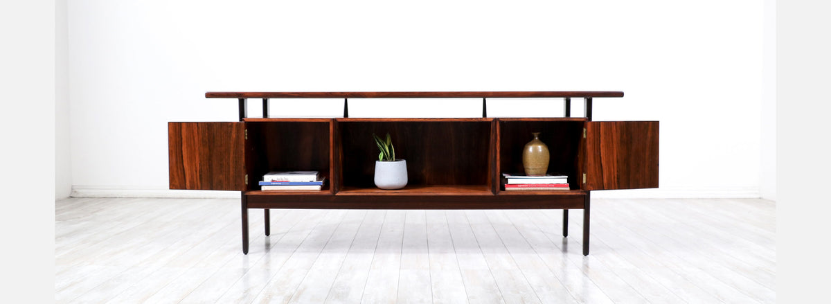 Kai Kristiansen Rosewood Desk with Bookcase for Feldballes Møbelfabrik