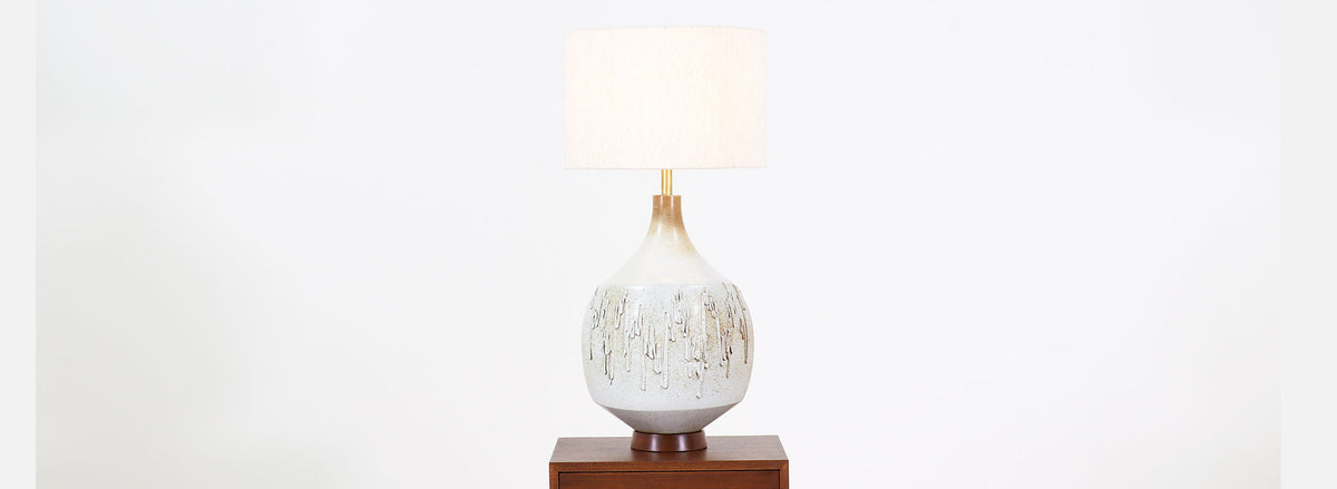 David Cressey Drip Texture Ceramic Table Lamp for Architectural Pottery
