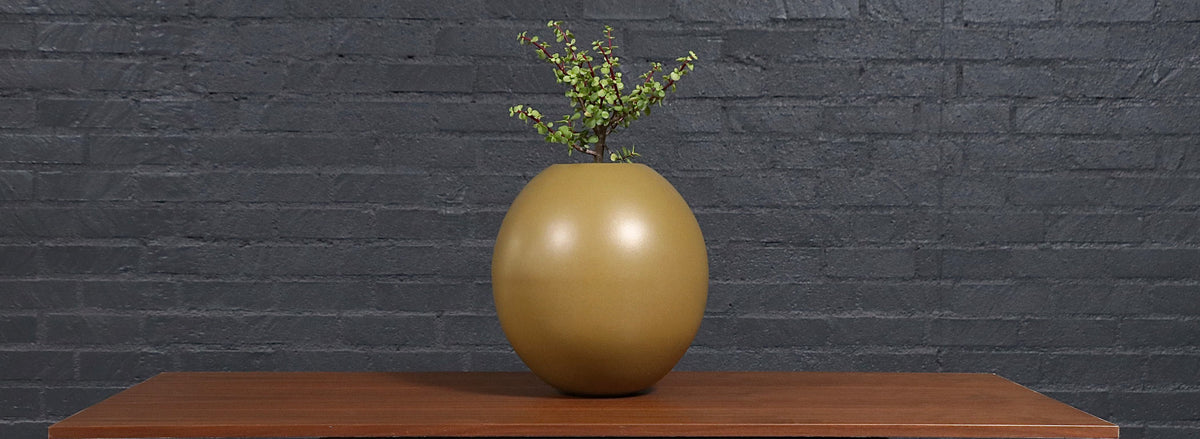 Marilyn Kay Austin Olive Green Sphere Planter for Architectural Pottery