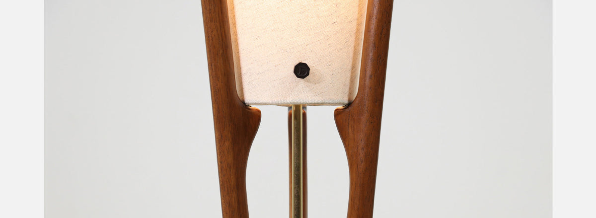 John Keal Sculpted Trident-Style Floor Lamp for Modeline