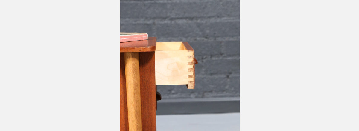 Sigfred Oman Teak & Oak Night Stands for Ølholm Møbelfabrik