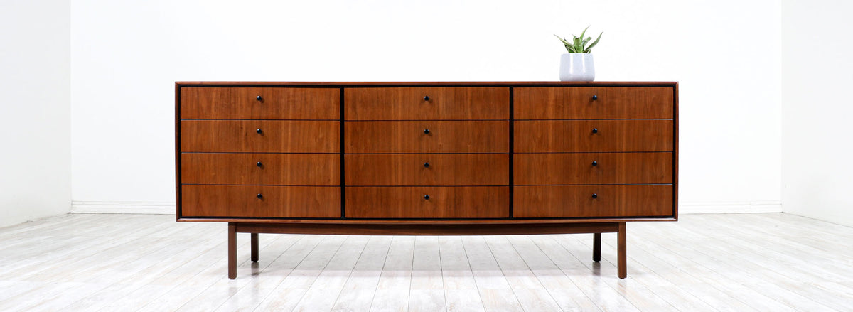 Jack Cartwright 12-Drawer Walnut Dresser for Founders Co.