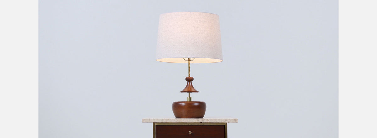 California Modern Sculpted Table Lamp with Brass Accents by Modeline of CA