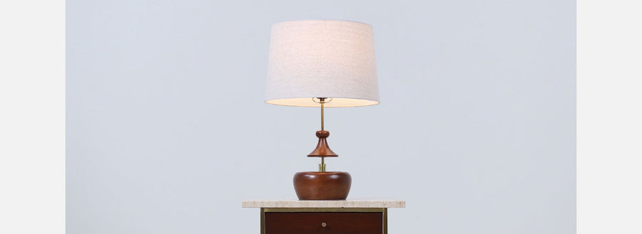 California Modern Sculpted Table Lamp with Brass Accents by Modeline of CA