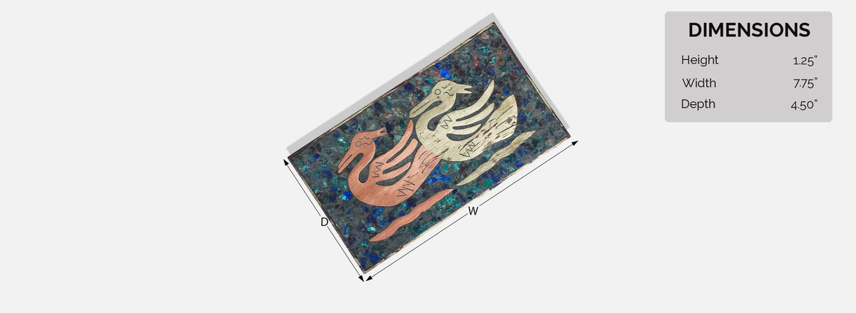 Mexican Modernist Mix Metals Tray Box by Los Castillos
