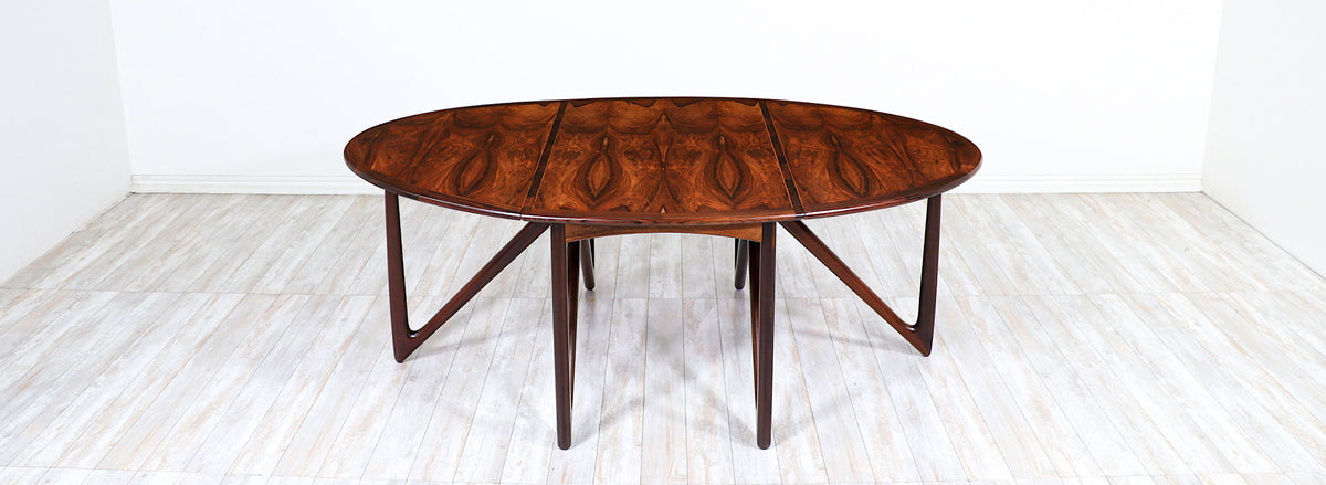 Niels Koefoed Sculpted Rosewood Dining Table for Koefoeds Møbelfabrik