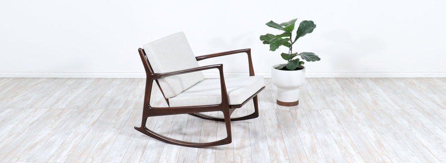 Danish Modern Sculpted Rocking Chair by Ib Kofod-Larsen for Selig