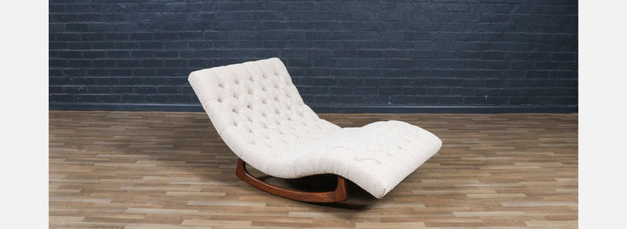 Adrian Pearsall Button Tufted Chaise Rocking Chair for Craft Associates