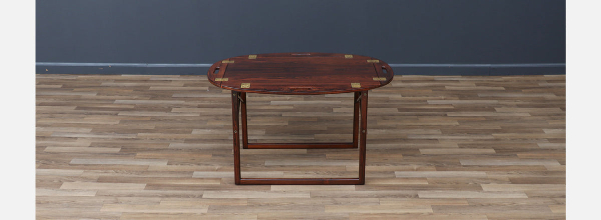 Svend Langkilde Rosewood & Brass Removable Tray Table