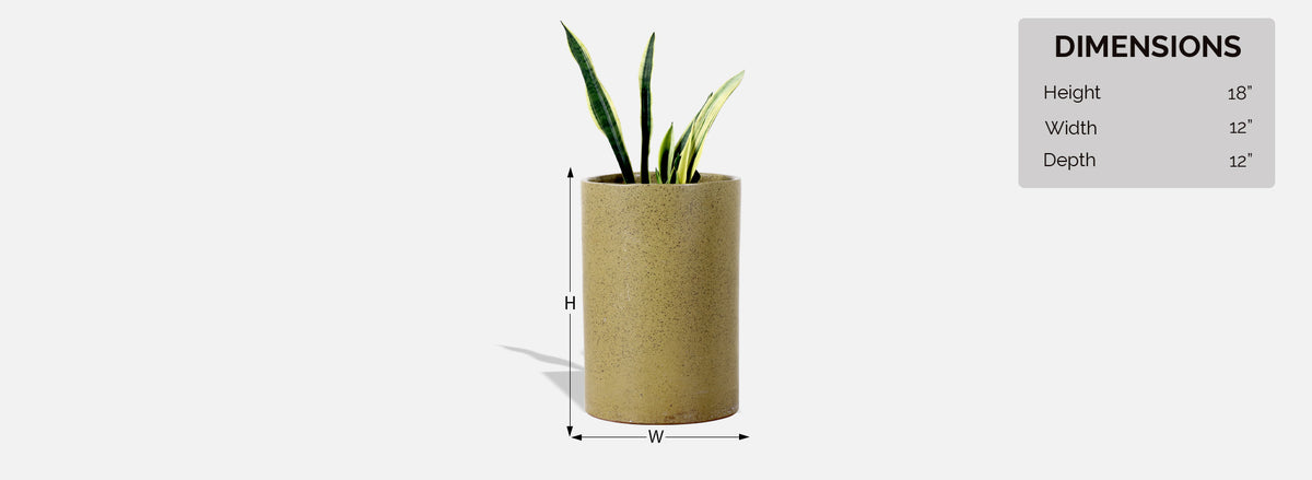California Modern Pro Artisan Olive Green Stoneware Planter by David Cressey