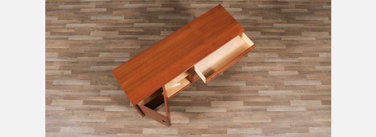 Carlo Jensen Bi-Folding Door Teak Credenza for Hundevad & Co.
