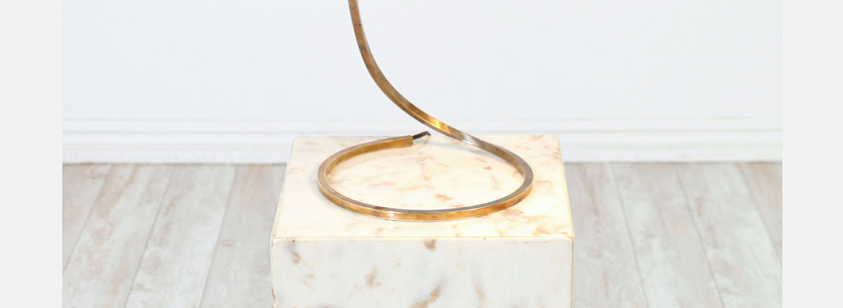 Mid-Century Modern Brass Leaf Table Lamp by Chapman