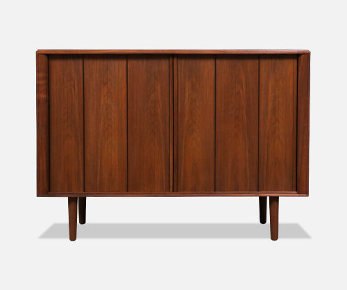 Californian Modern Tambour-Door Walnut Credenza by Barzilay