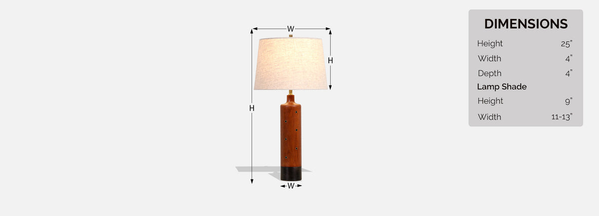Danish Modern Teak & Leather Table Lamp with Brass Inlaid by H. Paaske