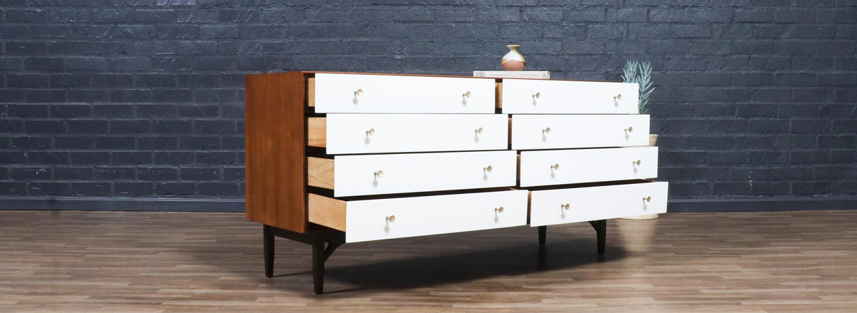 Greta M. Grossman Two-Tone Lacquered & Walnut Dresser for Glenn of CA