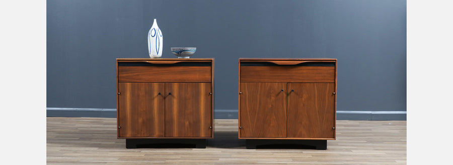 Californian Modernist Walnut Night Stands by John Kapel